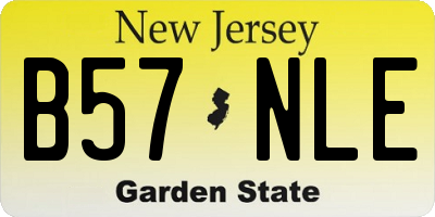 NJ license plate B57NLE