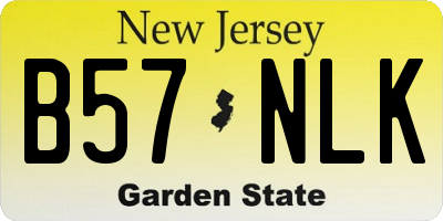 NJ license plate B57NLK