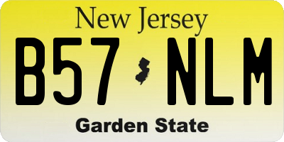 NJ license plate B57NLM