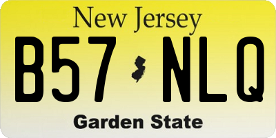 NJ license plate B57NLQ