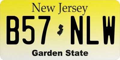 NJ license plate B57NLW