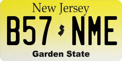 NJ license plate B57NME