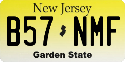 NJ license plate B57NMF