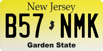 NJ license plate B57NMK