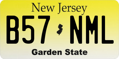 NJ license plate B57NML