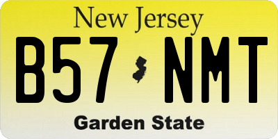 NJ license plate B57NMT