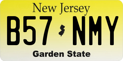 NJ license plate B57NMY