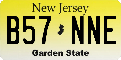NJ license plate B57NNE