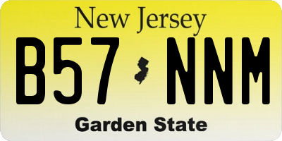 NJ license plate B57NNM