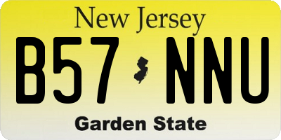 NJ license plate B57NNU