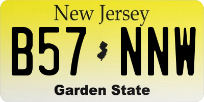 NJ license plate B57NNW