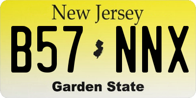NJ license plate B57NNX