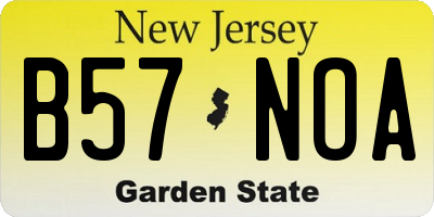 NJ license plate B57NOA