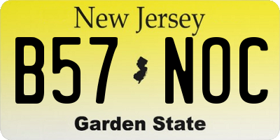 NJ license plate B57NOC