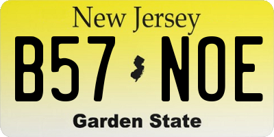 NJ license plate B57NOE