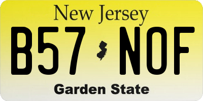 NJ license plate B57NOF
