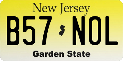 NJ license plate B57NOL