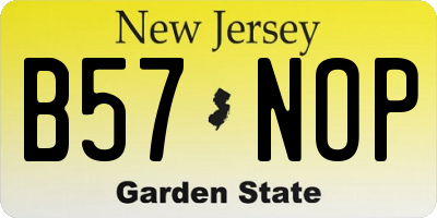 NJ license plate B57NOP