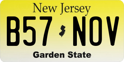 NJ license plate B57NOV