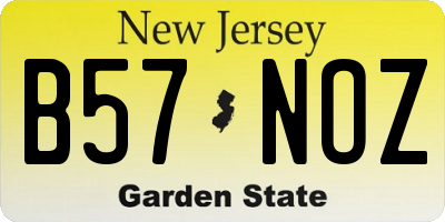 NJ license plate B57NOZ
