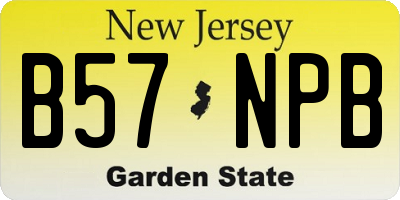 NJ license plate B57NPB
