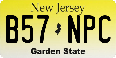 NJ license plate B57NPC