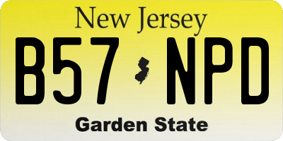 NJ license plate B57NPD
