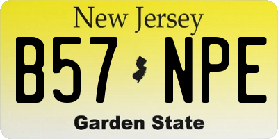 NJ license plate B57NPE