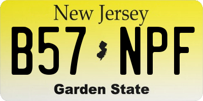 NJ license plate B57NPF