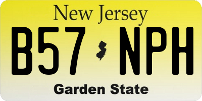 NJ license plate B57NPH