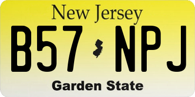 NJ license plate B57NPJ