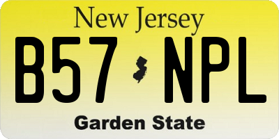 NJ license plate B57NPL