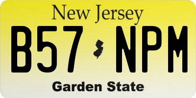 NJ license plate B57NPM