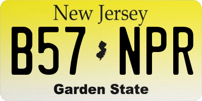 NJ license plate B57NPR