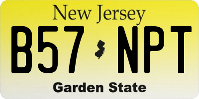 NJ license plate B57NPT