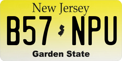 NJ license plate B57NPU