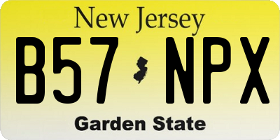 NJ license plate B57NPX