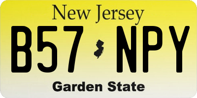 NJ license plate B57NPY