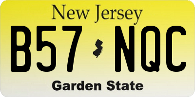 NJ license plate B57NQC