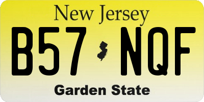 NJ license plate B57NQF