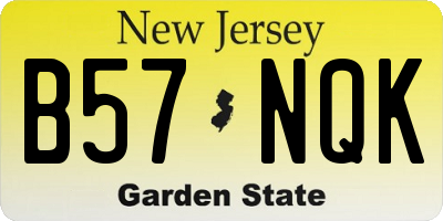 NJ license plate B57NQK