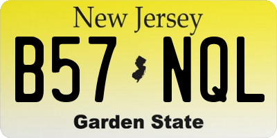 NJ license plate B57NQL