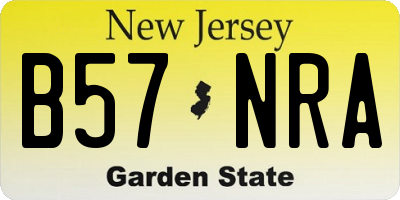 NJ license plate B57NRA