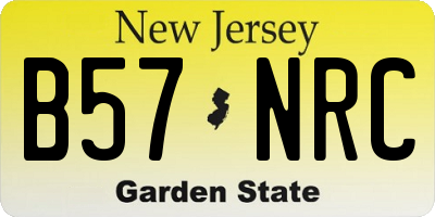 NJ license plate B57NRC