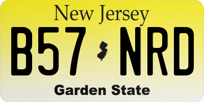 NJ license plate B57NRD