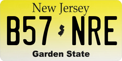 NJ license plate B57NRE