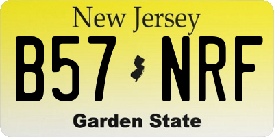 NJ license plate B57NRF