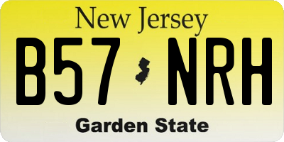 NJ license plate B57NRH