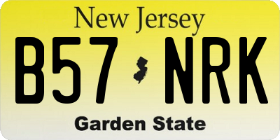 NJ license plate B57NRK