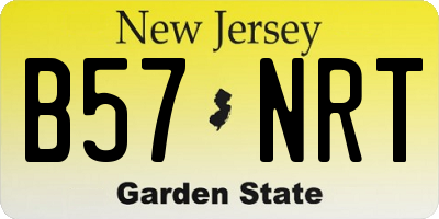 NJ license plate B57NRT